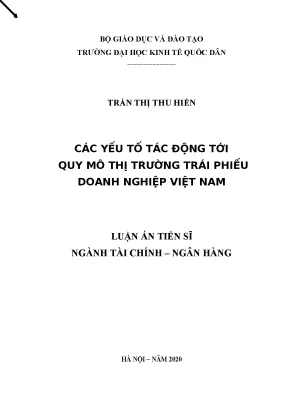 Yếu tố ảnh hưởng đến quy mô thị trường trái phiếu doanh