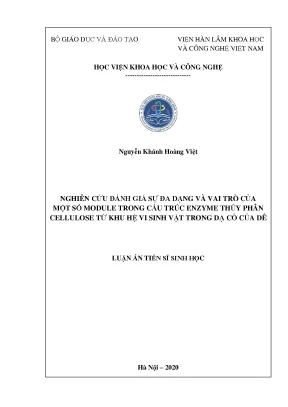 Đánh giá sự đa dạng và vai trò của module enzyme thủy 