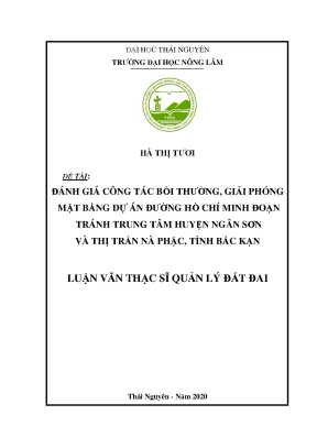 Đánh giá công tác bồi thường giải phóng mặt bằng dự án