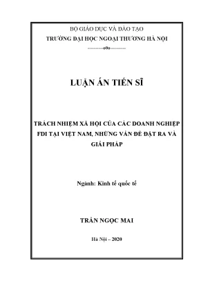 Trách nhiệm xã hội của doanh nghiệp FDI tại Việt Nam: