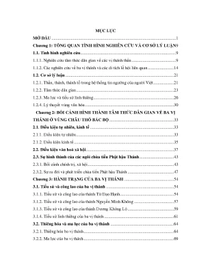 Ba Vị Thánh và Tâm Thức Dân Gian Trong Chùa Tiền Phật 