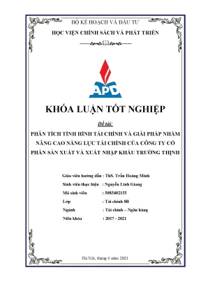 Phân Tích Tình Hình Tài Chính và Giải Pháp Nâng Cao Năng