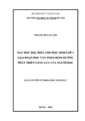 Dạy học đọc hiểu cho học sinh lớp 1: Phát triển năng lực 