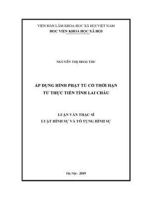 Nghiên cứu hình phạt tù có thời hạn tại tỉnh Lai Châu