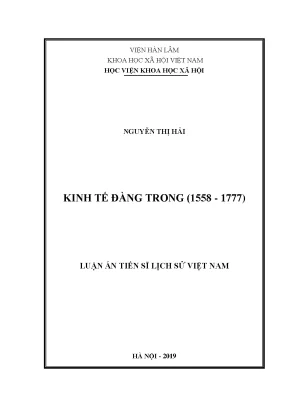 Nghiên cứu lịch sử kinh tế Đàng Trong (1558-1777)