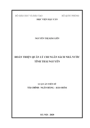 Nâng cao quản lý chi ngân sách nhà nước tỉnh Thái Nguyên