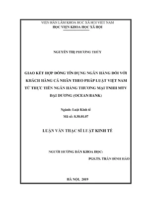 Hợp đồng tín dụng ngân hàng cá nhân theo pháp luật Việt