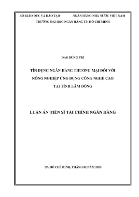 Tín dụng ngân hàng thương mại cho nông nghiệp công nghệ
