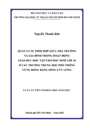 Quản lý sự phối hợp giữa nhà trường và gia đình trong 