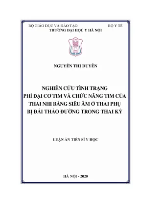 Nghiên cứu phì đại cơ tim và chức năng tim thai nhi ở 