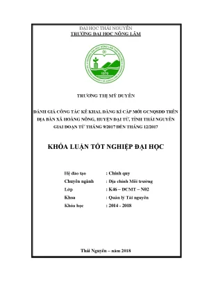 Đánh giá công tác cấp giấy chứng nhận quyền sử dụng đất 