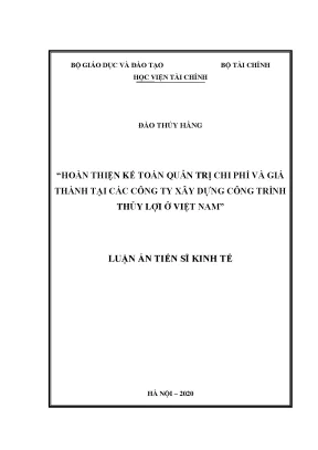 Hoàn Thiện Kế Toán Quản Trị Chi Phí Và Giá Thành Trong