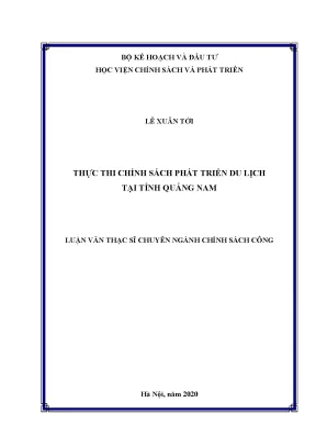 Thực thi chính sách phát triển du lịch tại Quảng Nam