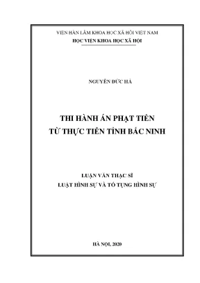 Nghiên cứu thi hành án phạt tiền tại Bắc Ninh