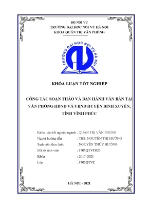 Nghiên cứu công tác soạn thảo và ban hành văn bản tại 