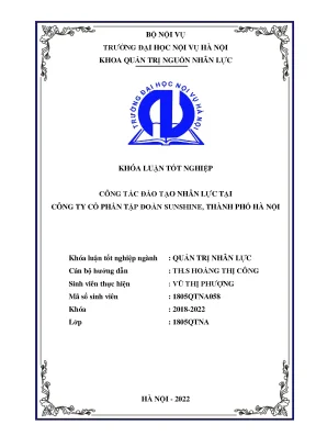 Đào Tạo Nhân Lực Tại Công Ty Cổ Phần Tập Đoàn Sunshine 