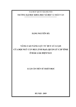 Nâng cao năng lực tư duy lý luận cho lãnh đạo tỉnh Đắk Lắk