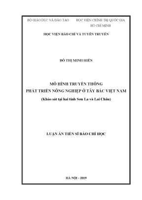 Mô Hình Truyền Thông Phát Triển Nông Nghiệp Tây Bắc Việt Nam