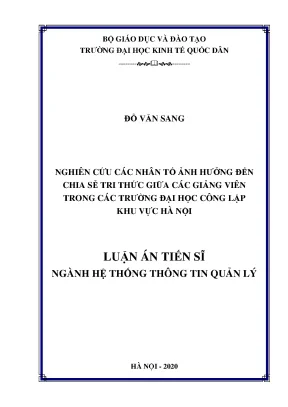 Nhân tố ảnh hưởng đến chia sẻ tri thức giữa giảng viên 