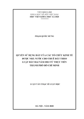 Quyền sử dụng đất của tổ chức kinh tế tại TP.HCM theo