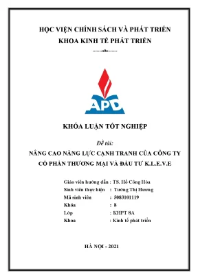 Nâng cao năng lực cạnh tranh cho công ty thương mại và 