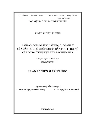 Nâng cao năng lực lãnh đạo cho cán bộ dân tộc thiểu số 