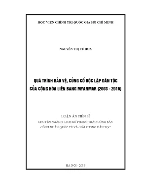 Bảo vệ độc lập dân tộc Myanmar (2003-2015): Luận án tiến sĩ