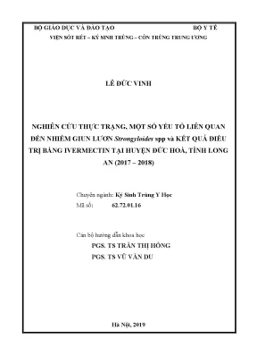 Nghiên cứu nhiễm giun lươn Strongyloides spp và hiệu quả 