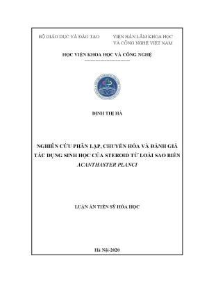 Nghiên cứu phân lập, chuyển hóa và tác dụng sinh học của 