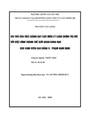 Vai trò giảng dạy lý luận chính trị trong hình thành thế 