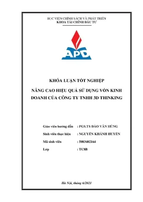 Tối ưu hóa hiệu quả sử dụng vốn kinh doanh tại công ty