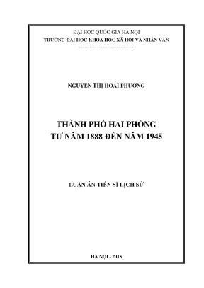 Nghiên cứu luận án tiến sĩ tại Hải Phòng (1888-1945)
