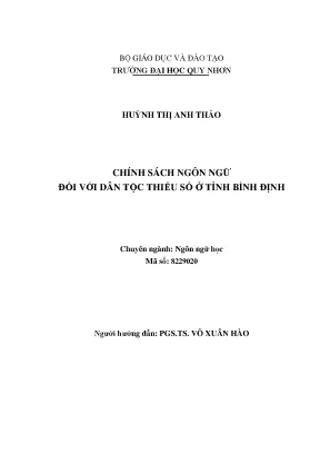 Chính sách ngôn ngữ cho dân tộc thiểu số tại Bình Định