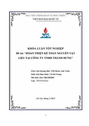 Hoàn thiện kế toán nguyên vật liệu tại công ty TNHH
