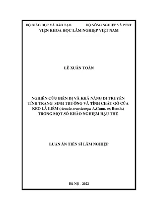 Nghiên cứu di truyền và biến dị tính trạng sinh trưởng 