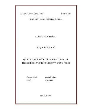 Hợp tác quốc tế trong khoa học và công nghệ: Nghiên cứu