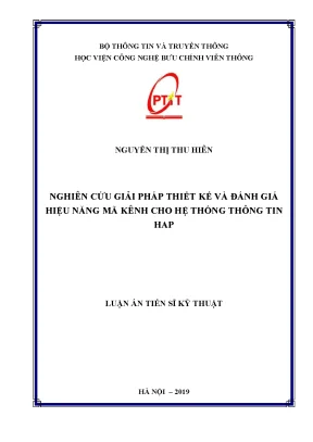 Giải pháp thiết kế và đánh giá hiệu năng mã kênh cho hệ 