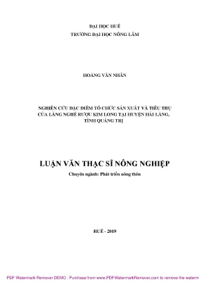 Đặc điểm sản xuất và tiêu thụ rượu Kim Long tại Hải 