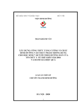 Công thức tăng cường vi chất dinh dưỡng cho học sinh 