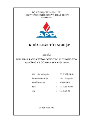 Giải pháp huy động vốn hiệu quả cho Công ty Cổ phần IEA 