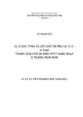 Giáo dục tính tự lập cho trẻ mẫu giáo 3-4 tuổi qua sinh 