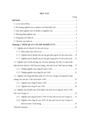 Đóng Góp Của Văn Xuôi Tự Sự Lưu Trọng Lư Trước 1945