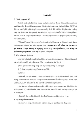 Thiết kế và chế tạo thiết bị ghi đo bức xạ sử dụng DSP 