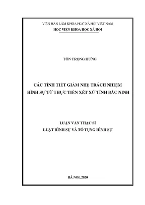 Tình tiết giảm nhẹ trách nhiệm hình sự trong xét xử tại 