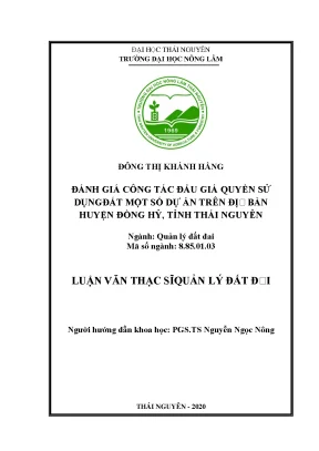 Đánh giá công tác đấu giá quyền sử dụng đất tại huyện
