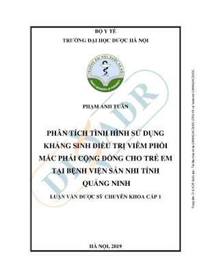 Phân Tích Sử Dụng Kháng Sinh Điều Trị Viêm Phổi Ở Trẻ Em 