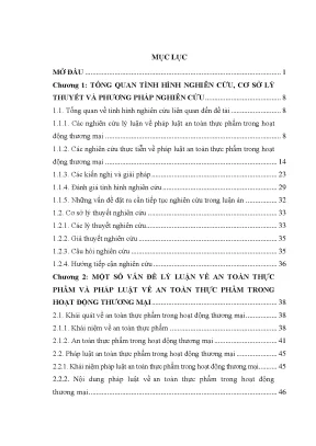 An toàn thực phẩm trong thương mại Việt Nam: Luận án