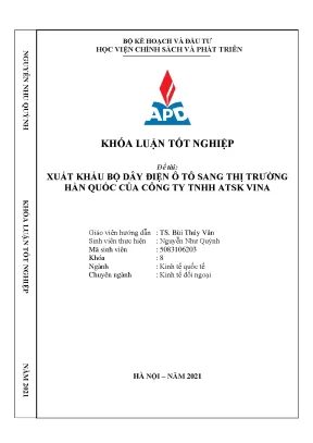 Xuất khẩu dây điện ô tô sang Hàn Quốc: Luận văn tốt 