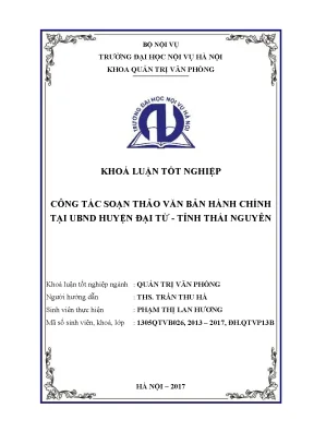 Nghiên cứu công tác soạn thảo văn bản hành chính tại 