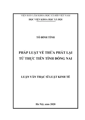 Nghiên cứu thừa phát lại tại Đồng Nai: Luận án tiến sĩ